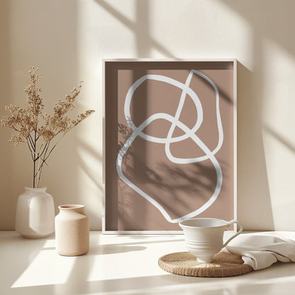 Abstract Lines Mocha - Poster / Art Print - interiör