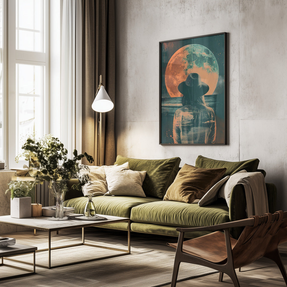 Watching the Moon - Poster / Art Print - interiör