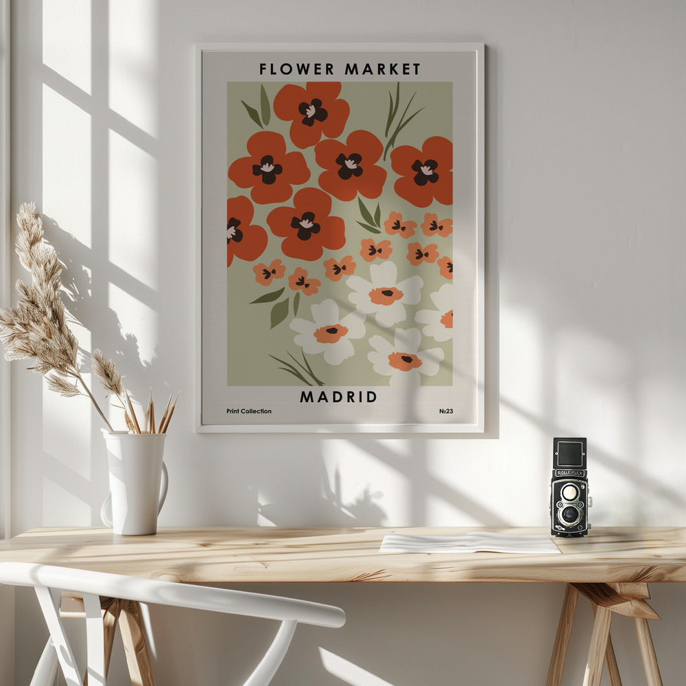 Flower Market Madrid - Poster / Art Print - interiör