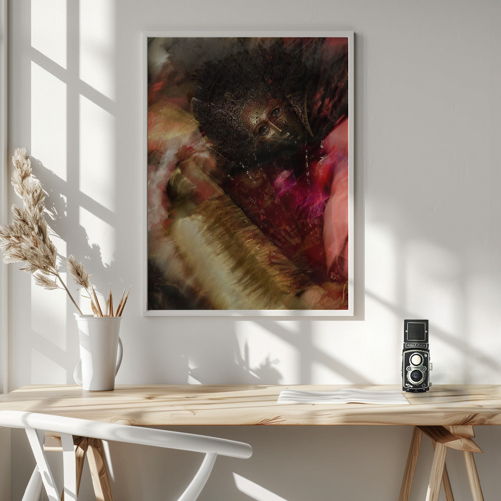 Gold in red - Poster / Art Print - interiör