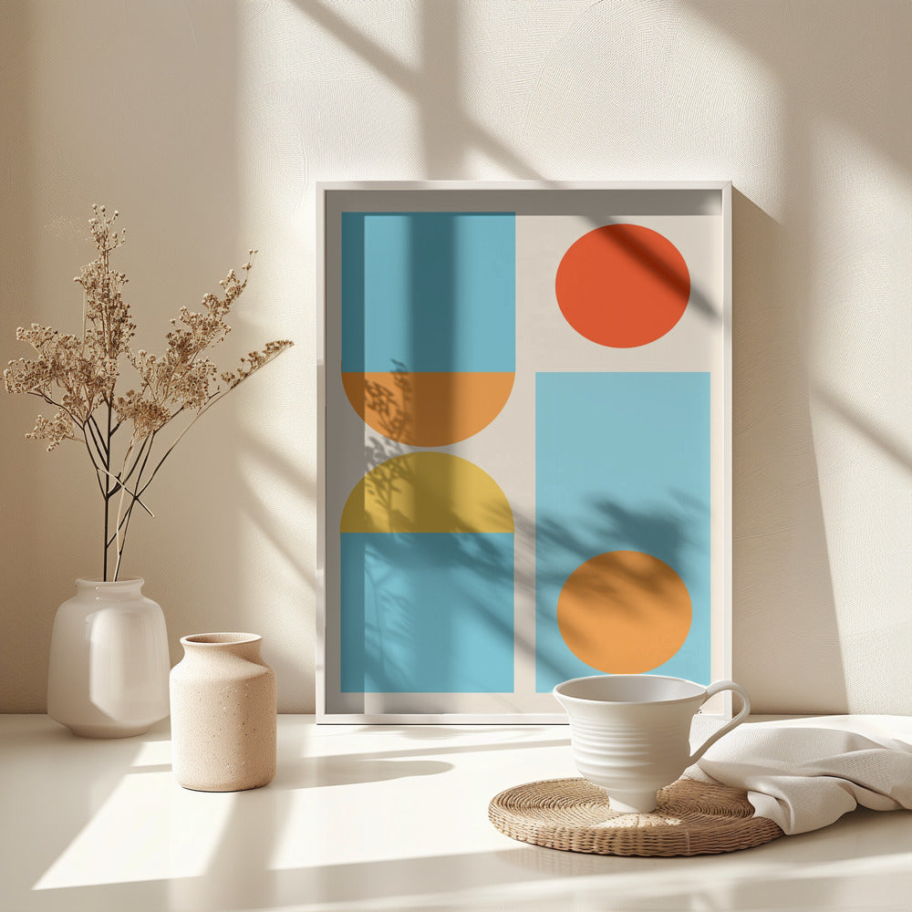 Bright Minimal Shapes Series #4 - Poster / Art Print - interiör