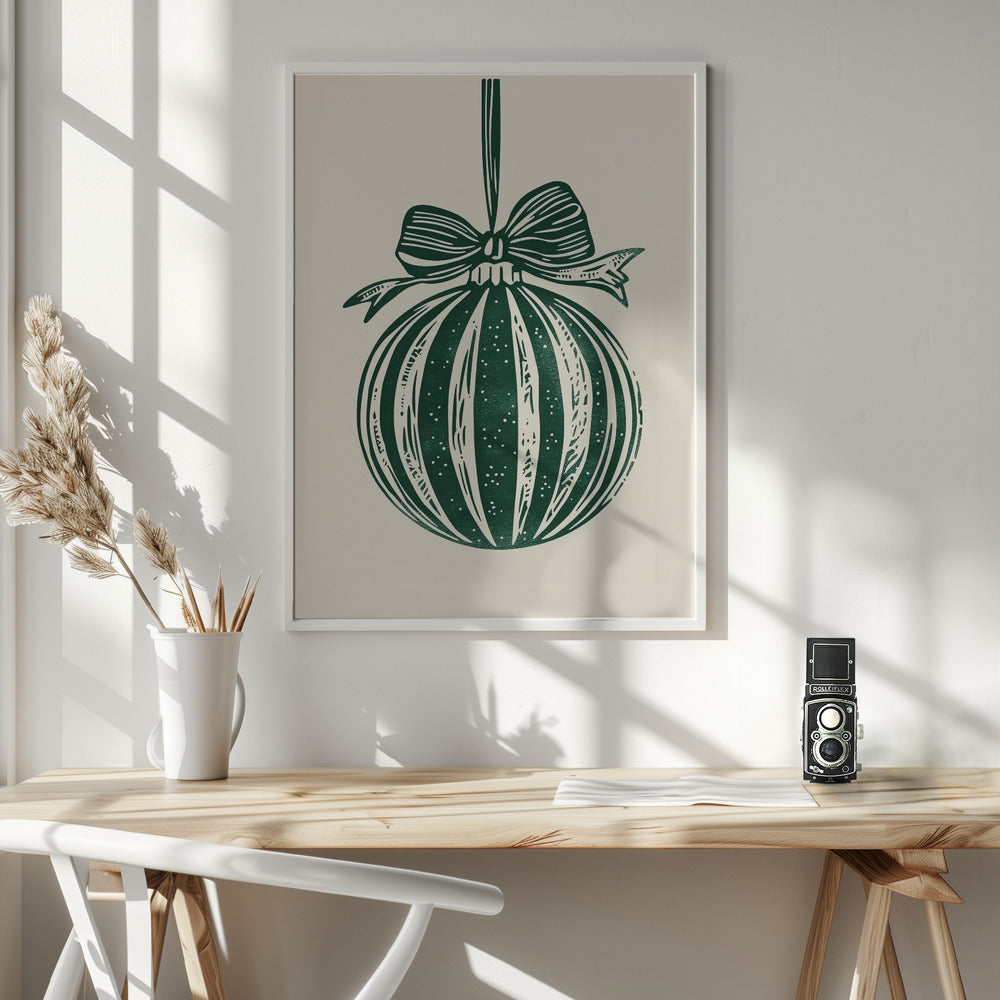 Christmas Ornament Green Illustration - Poster / Art Print - interiör