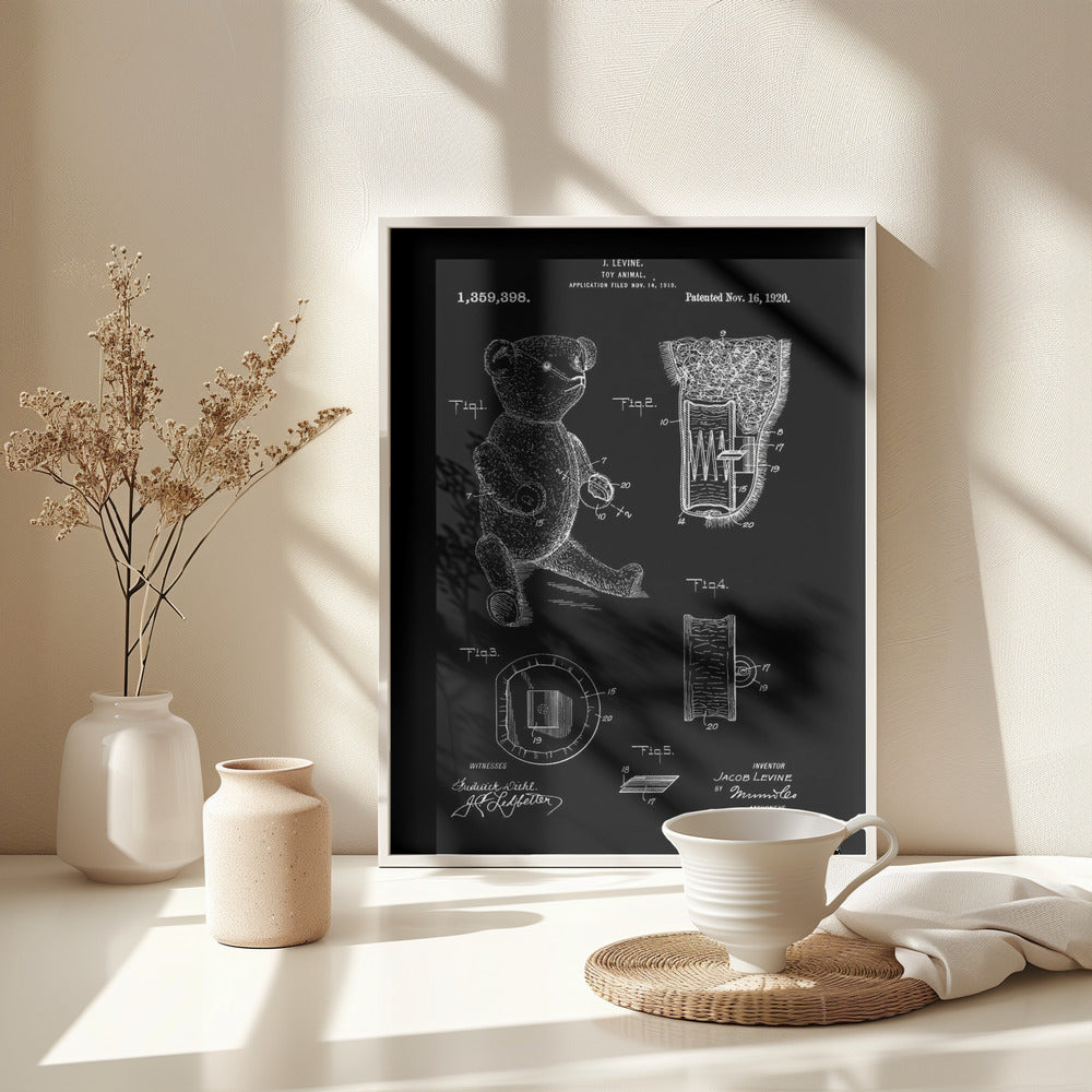 Teddybear Patent 1920 - Poster / Art Print - interiör