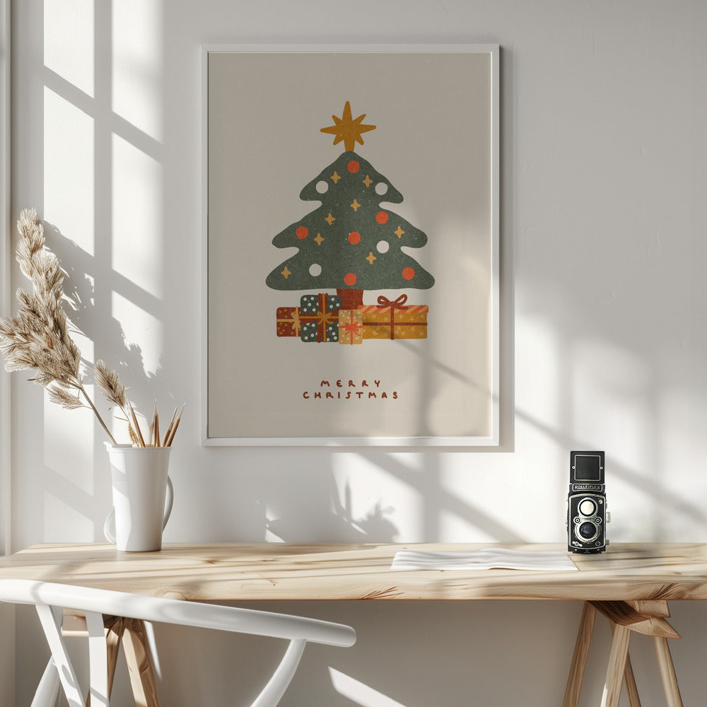 Christmas tree with gifts - Poster / Art Print - interiör