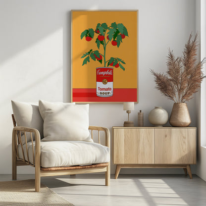Campbells Soup Tomato Plant Retro Illustration - Poster / Art Print - interiör