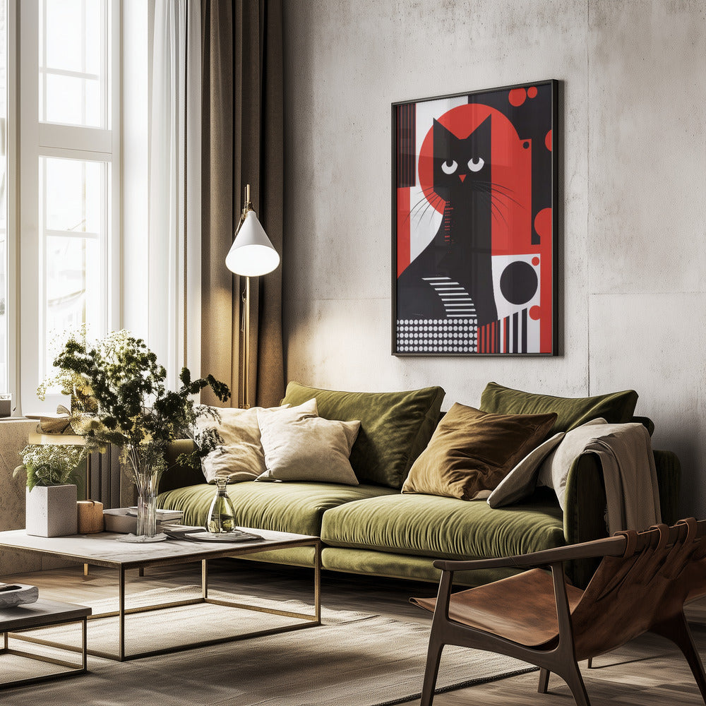 The Abstract Cat - Poster / Art Print - interiör