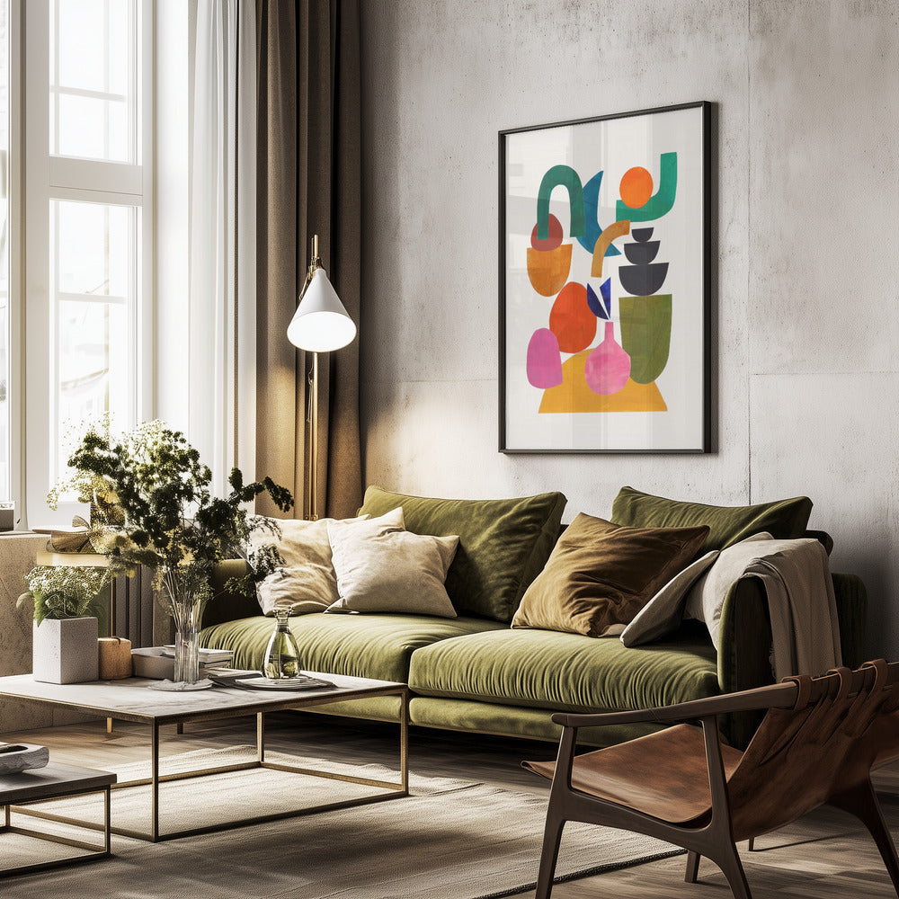 Happily Stacked - Poster / Art Print - interiör