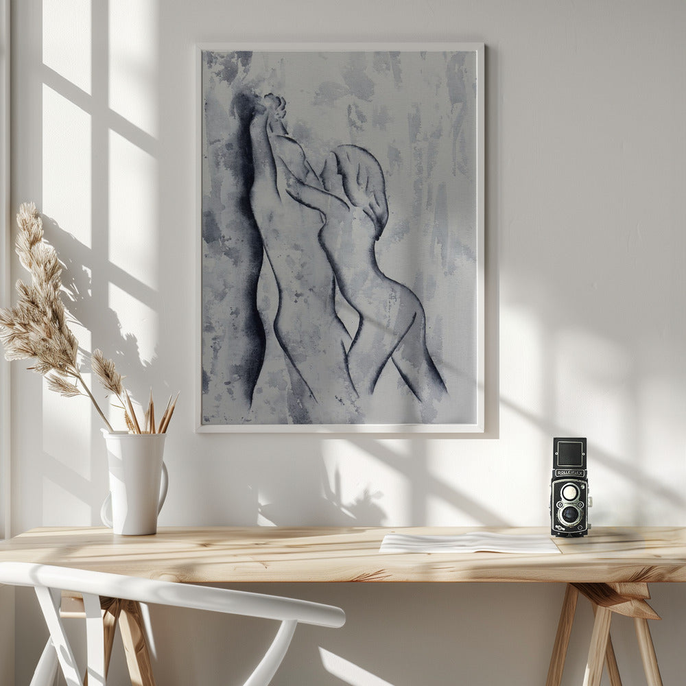 Abstract Erotic Painting Man and Woman - Poster / Art Print - interiör