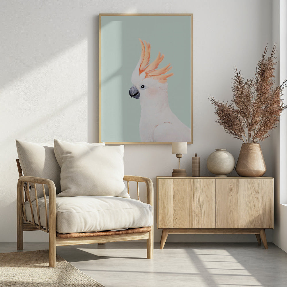 Cockatoo on Mint - Poster / Art Print - interiör