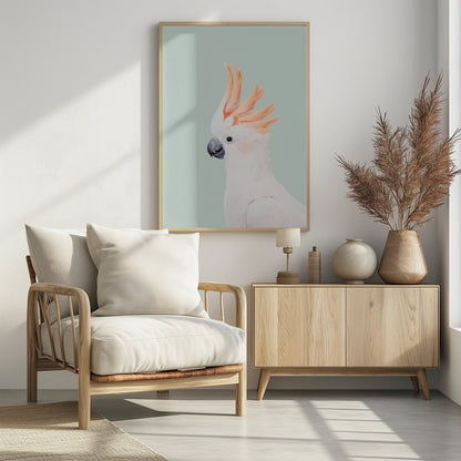 Cockatoo on Mint - Poster / Art Print - interiör