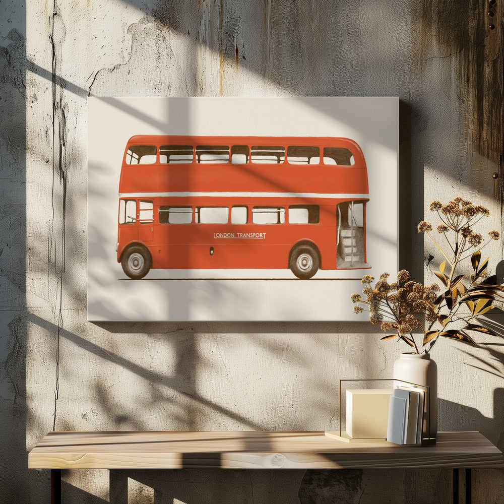 Red English Bus - Poster / Art Print - interiör