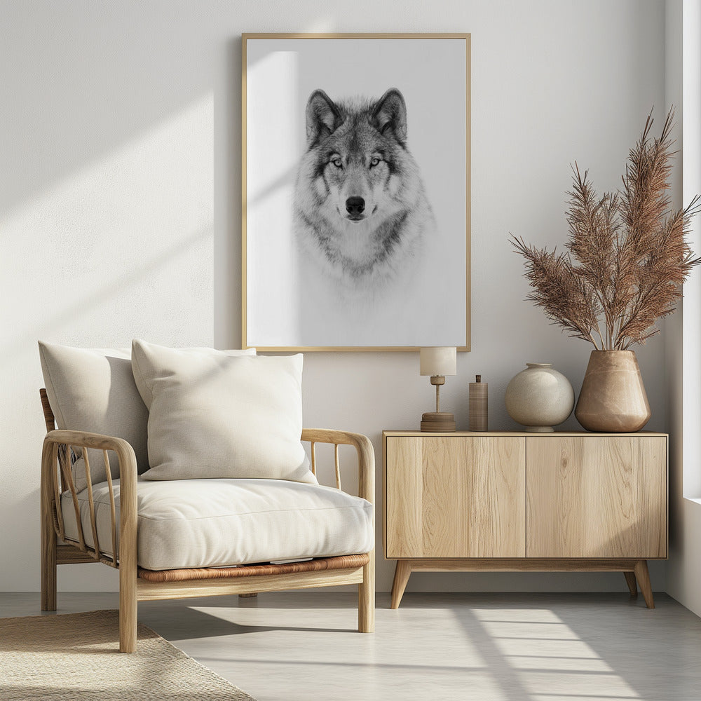 Portrait of a Timber Wolf - Poster / Art Print - interiör