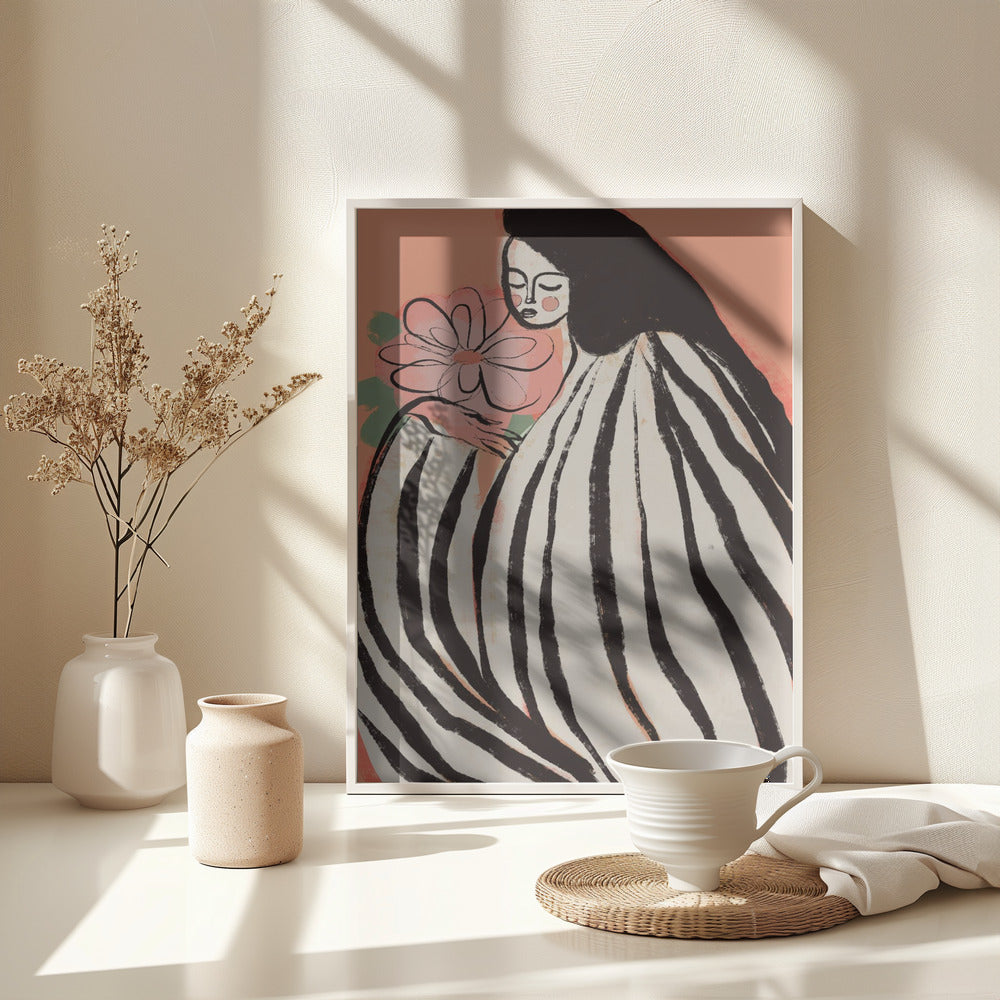 A Silent Moment (Peach) - Poster / Art Print - interiör