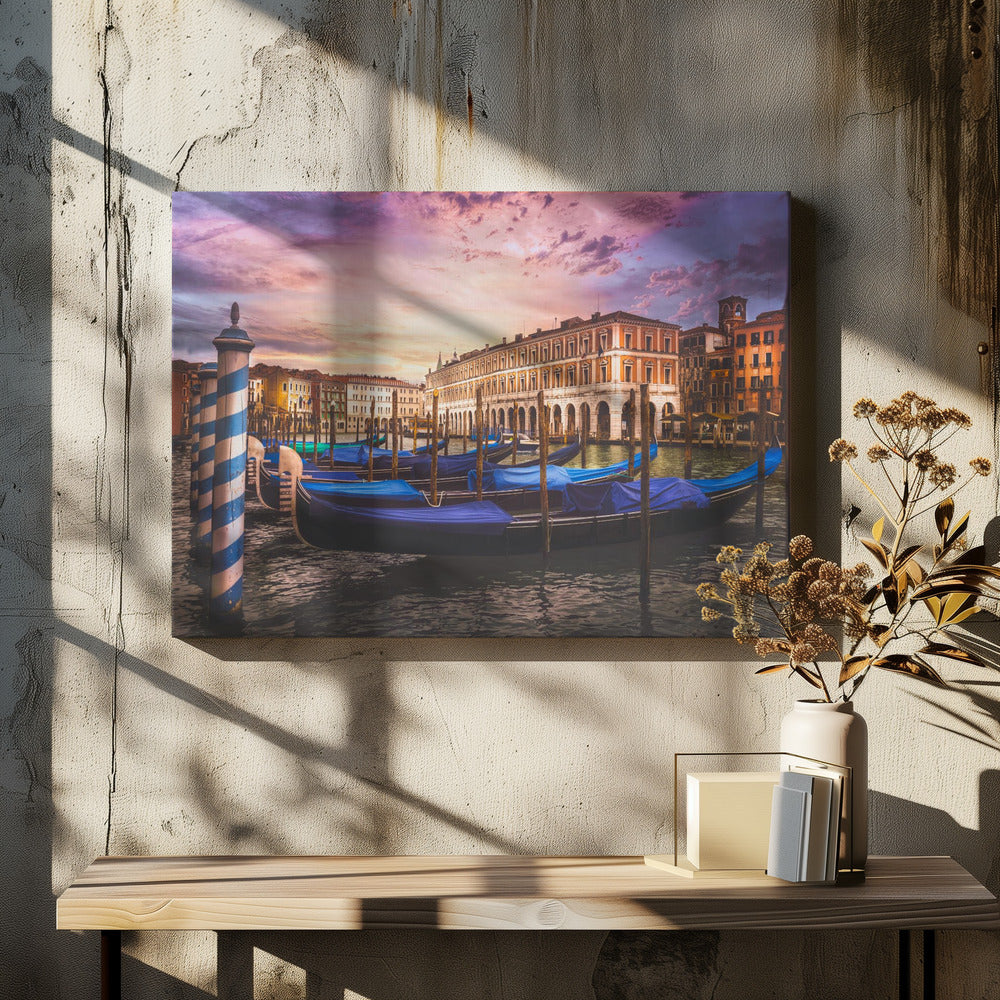 Gondolas of the Grand Canal - Poster / Art Print - interiör