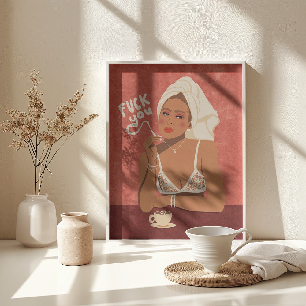 Fuck you - Poster / Art Print - interiör