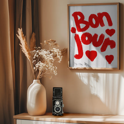 Bonjour Hearts - Poster / Art Print - interiör