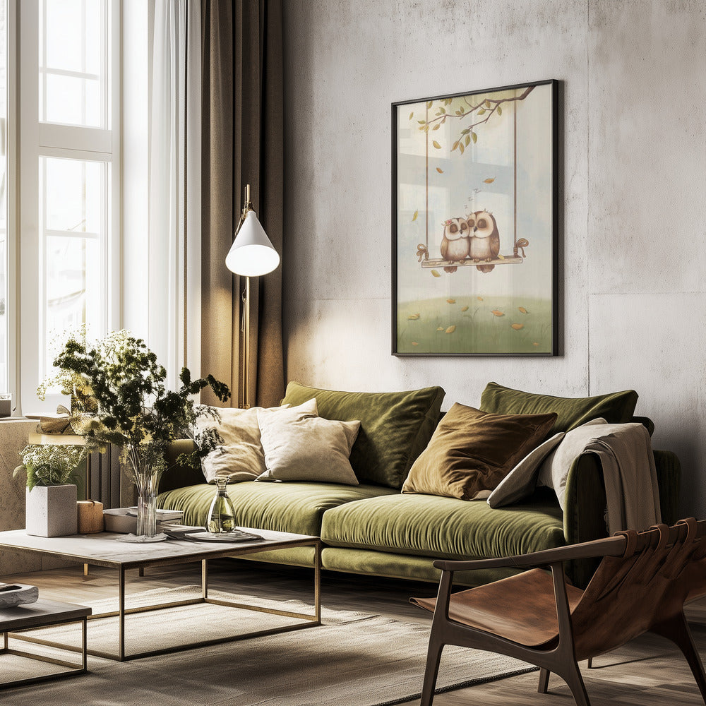 Owls in love - Poster / Art Print - interiör
