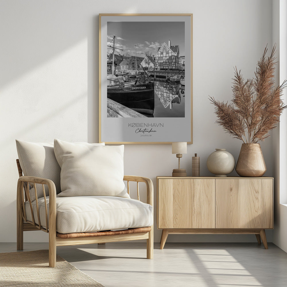 Boats Docked At The Canal - Poster / Art Print - interiör
