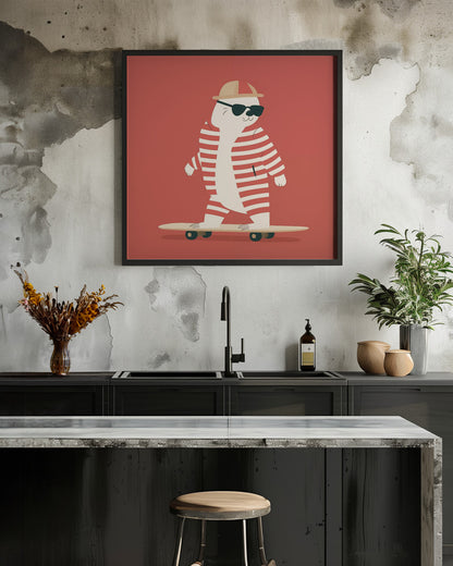 Skateboard Bear - Poster / Art Print - interiör