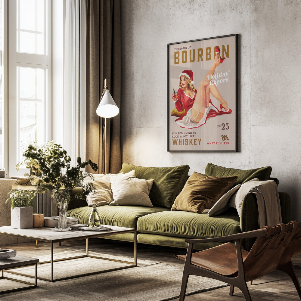 Babes of Bourbon Vol 25 Holiday Cheer Christmas Pinup - Poster / Art Print - interiör