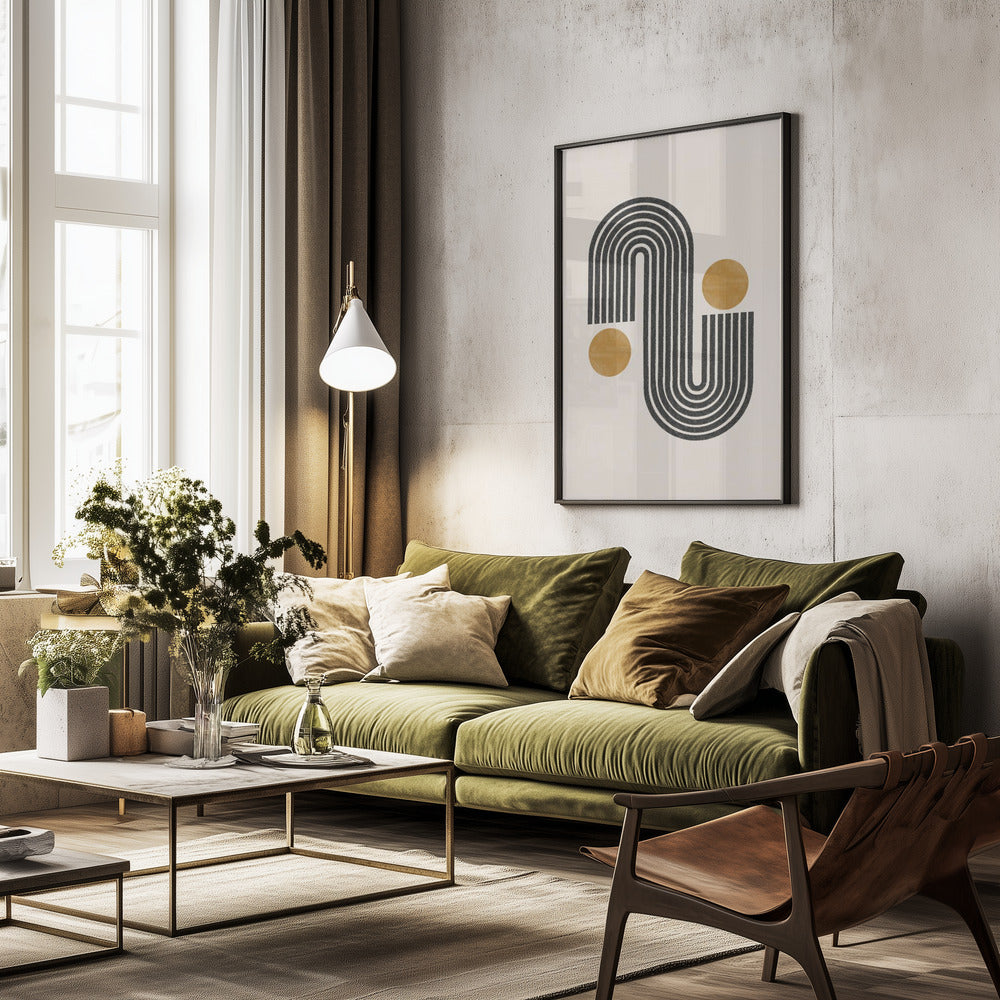 Mid Century No3. - Poster / Art Print - interiör
