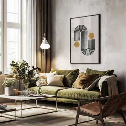 Mid Century No3. - Poster / Art Print - interiör
