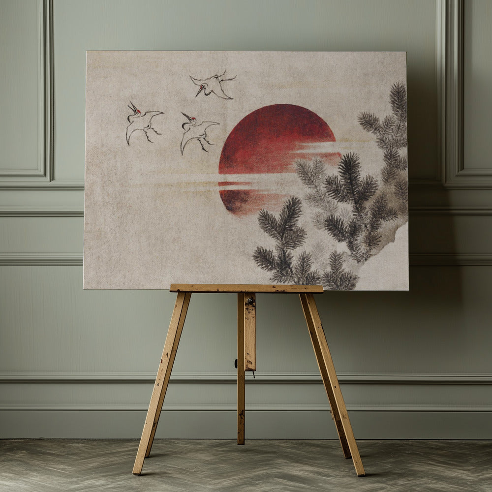 Birds and Sunset, From Album of Sketches (1814) Full - Poster / Art Print - interiör