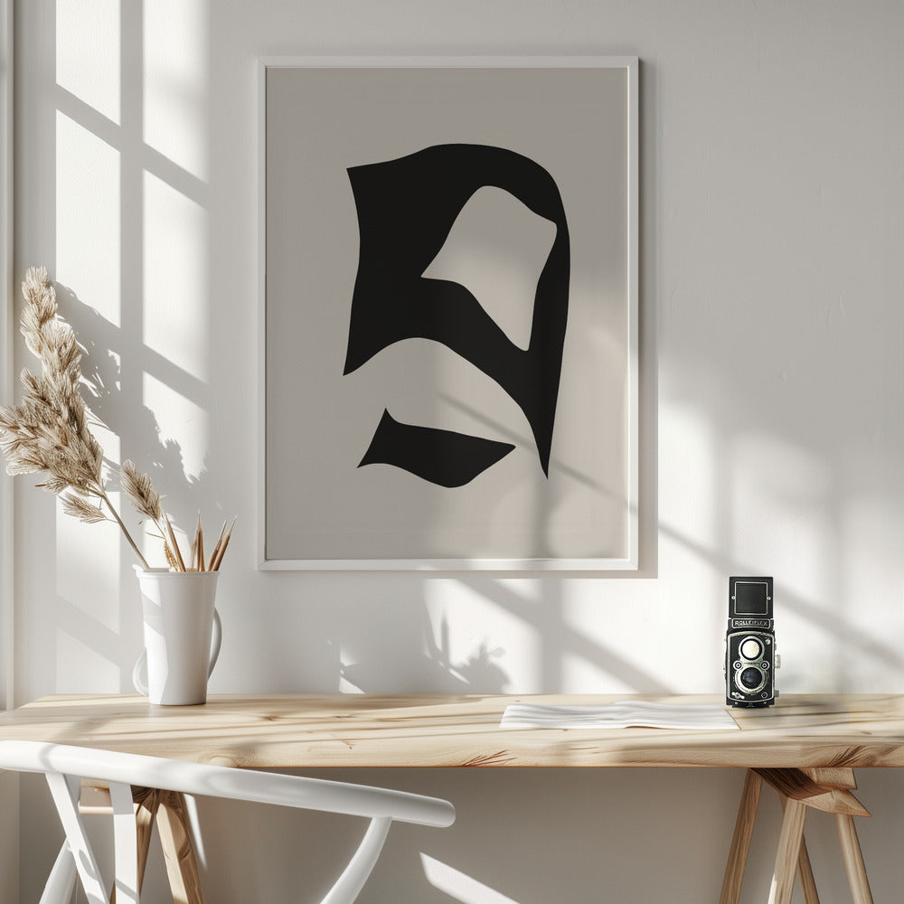 Distorted Black Cut Out - Poster / Art Print - interiör