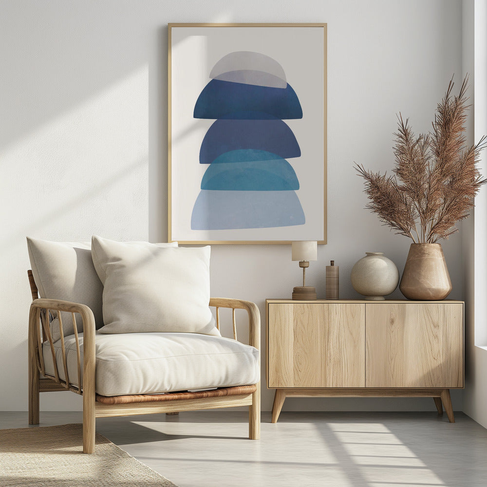 Blue Stack 01 - Poster / Art Print - interiör