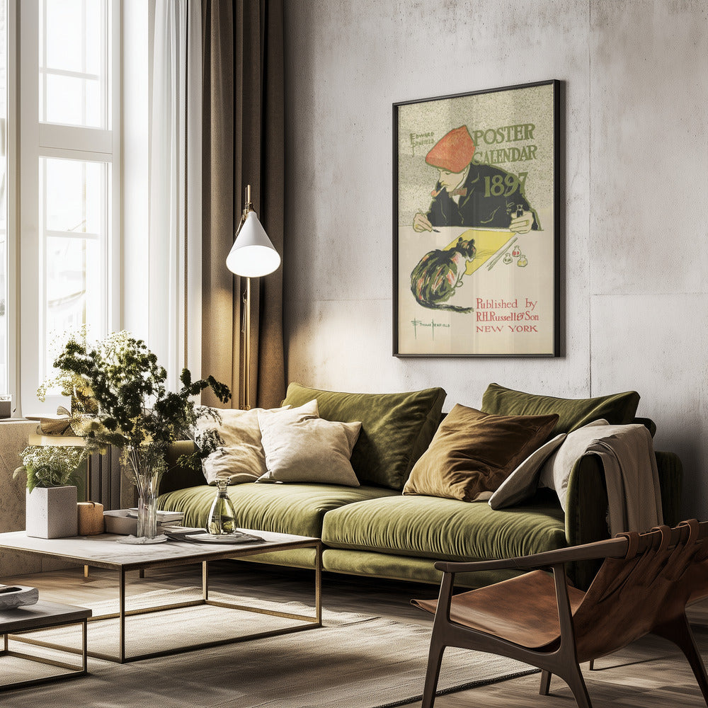 Edward Penfield Self Portrait - Poster / Art Print - interiör