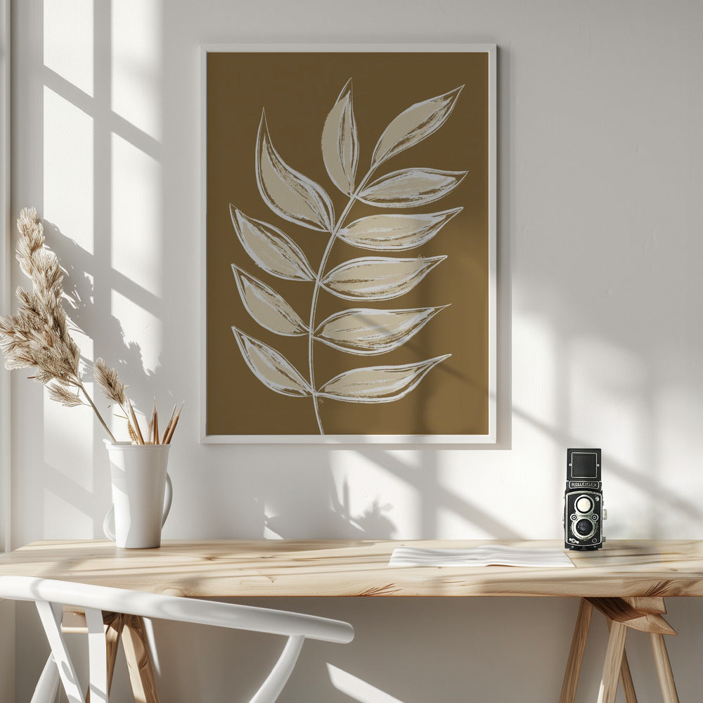 Brown Leaves - Poster / Art Print - interiör