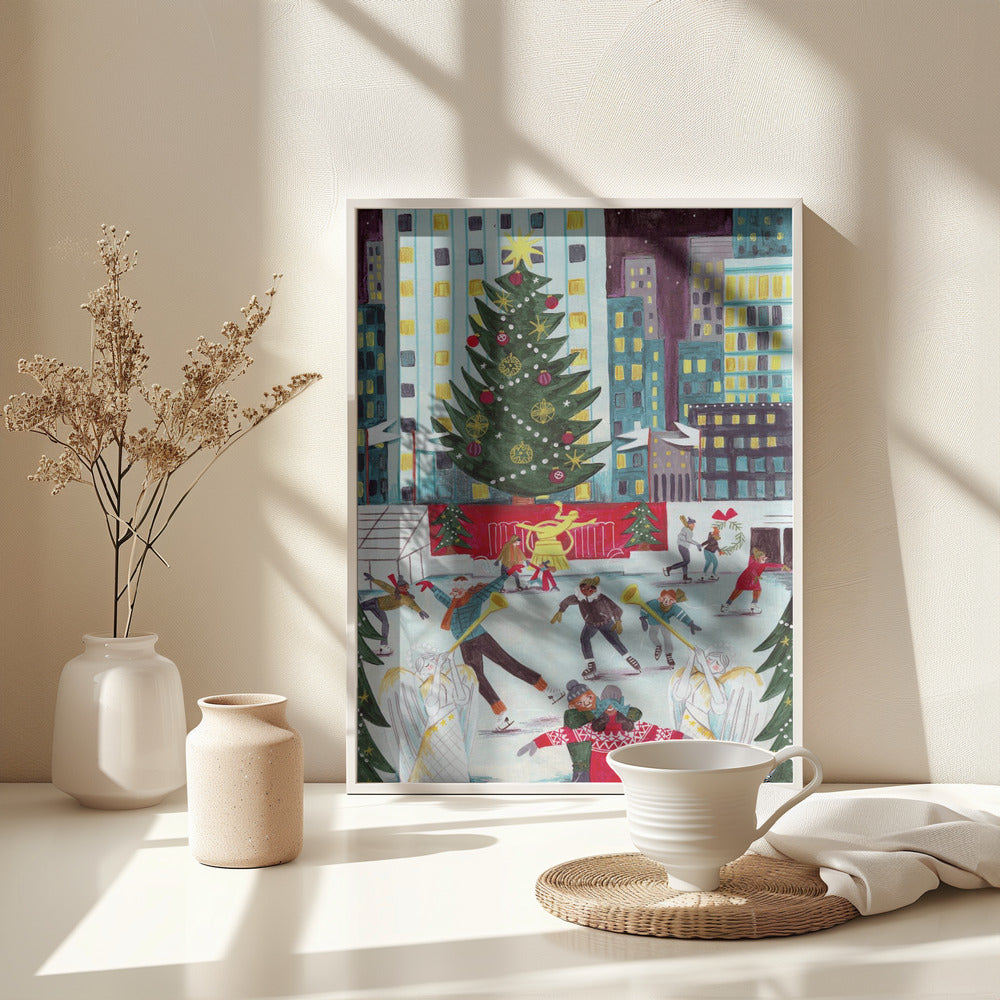 Ice skating at Rockefeller center - Poster / Art Print - interiör