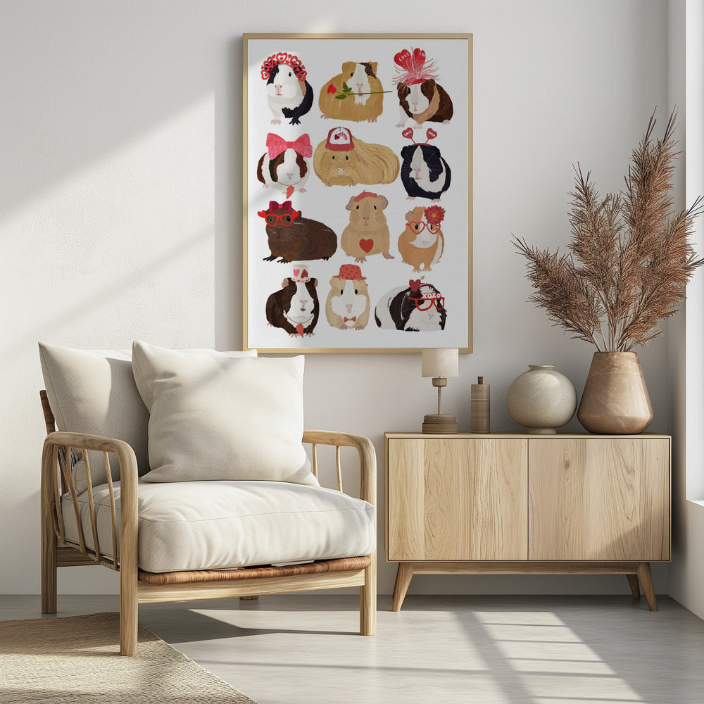 Love Guinea Pigs - Poster / Art Print - interiör