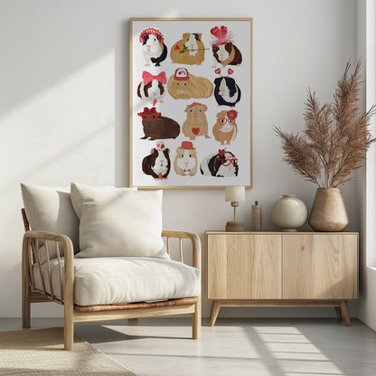 Love Guinea Pigs - Poster / Art Print - interiör
