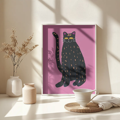 Black cat - Poster / Art Print - interiör