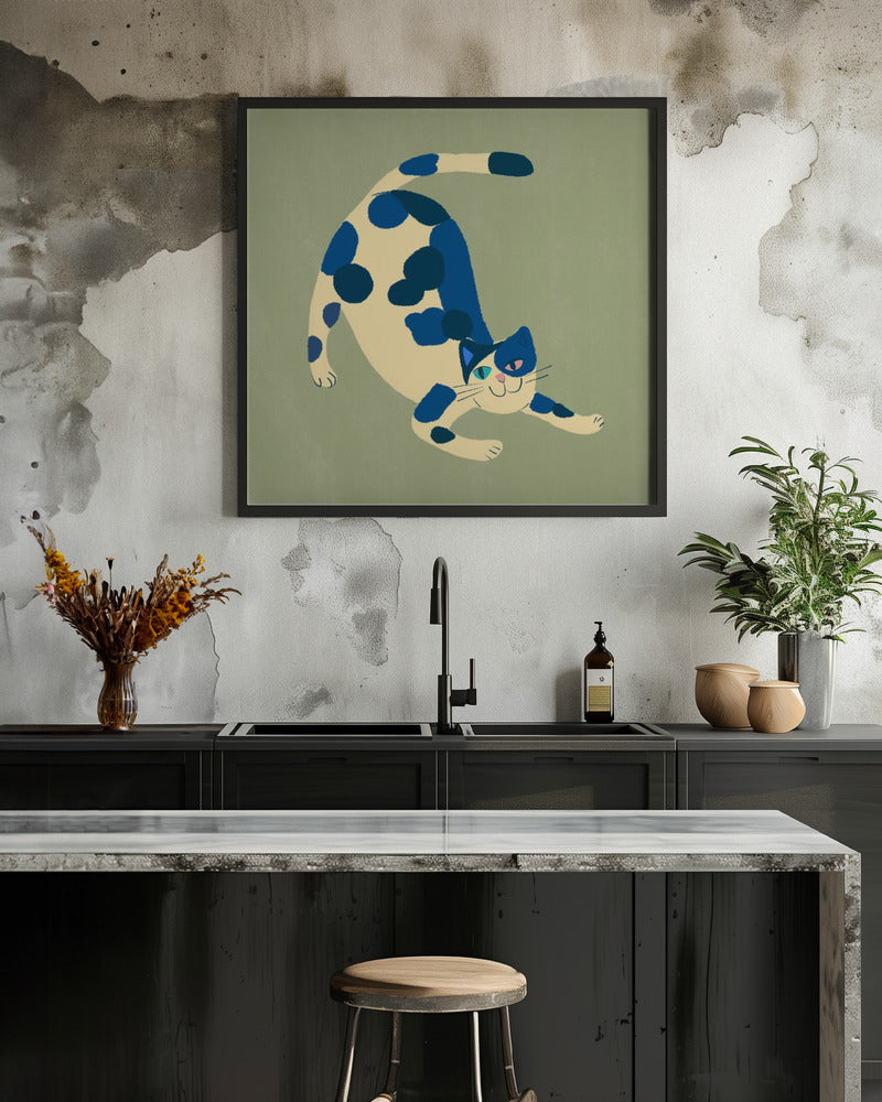 Pouncing cat - Poster / Art Print - interiör