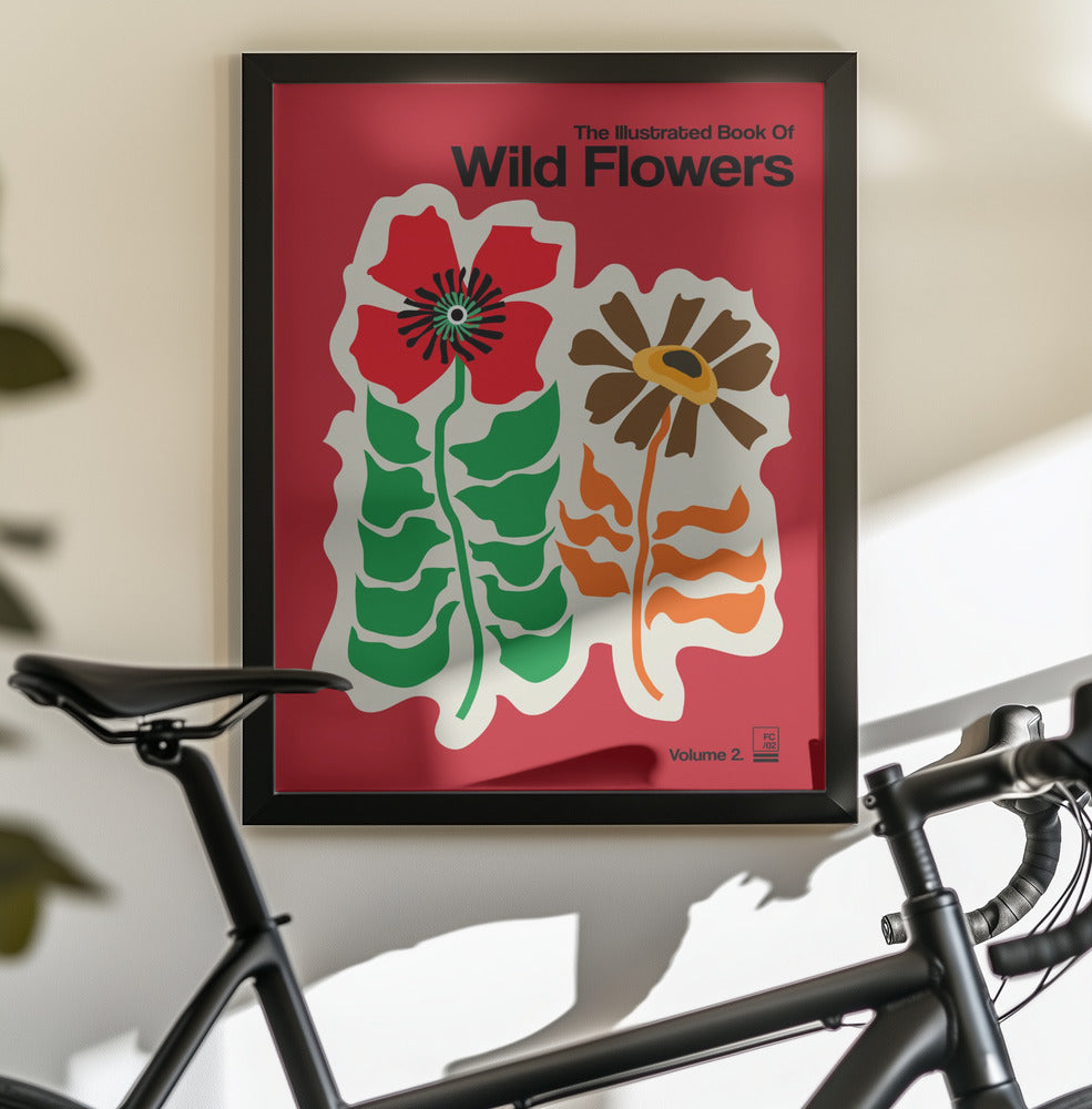 The Illustrated Book Of Wild Flowers Vol.2 Red - Poster / Art Print - interiör