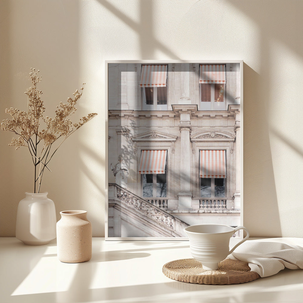 Striped Paris Awning - Poster / Art Print - interiör