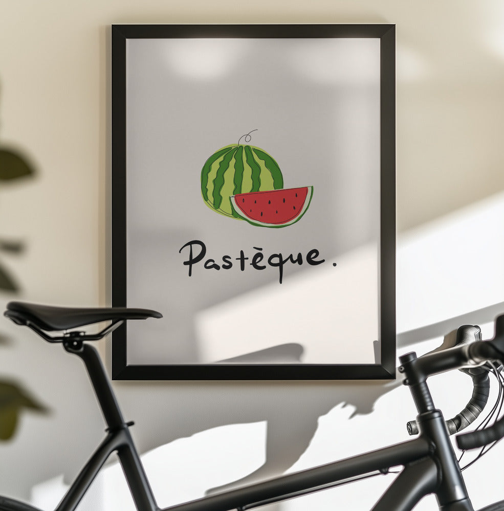 Modern French Fruits Collection "Watermelon / Pastèque" - Poster / Art Print - interiör