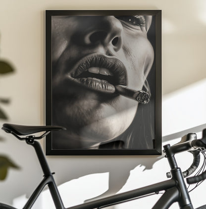 The Girl With the Burning Cigarette - Poster / Art Print - interiör