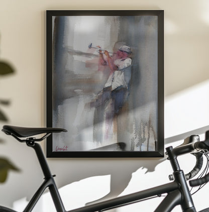 A Musician Playing The Trumpet - Poster / Art Print - interiör
