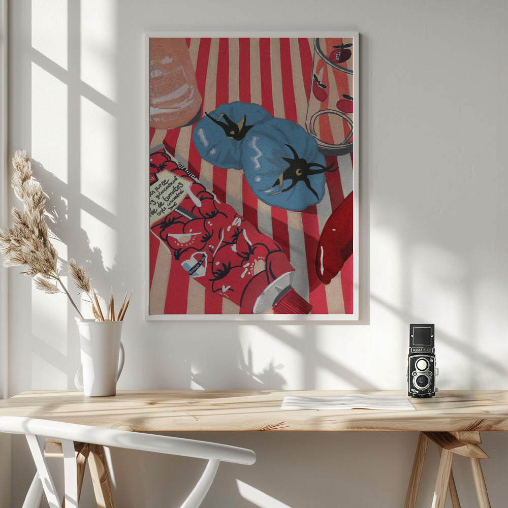 Blue Tomatoes - Poster / Art Print - interiör
