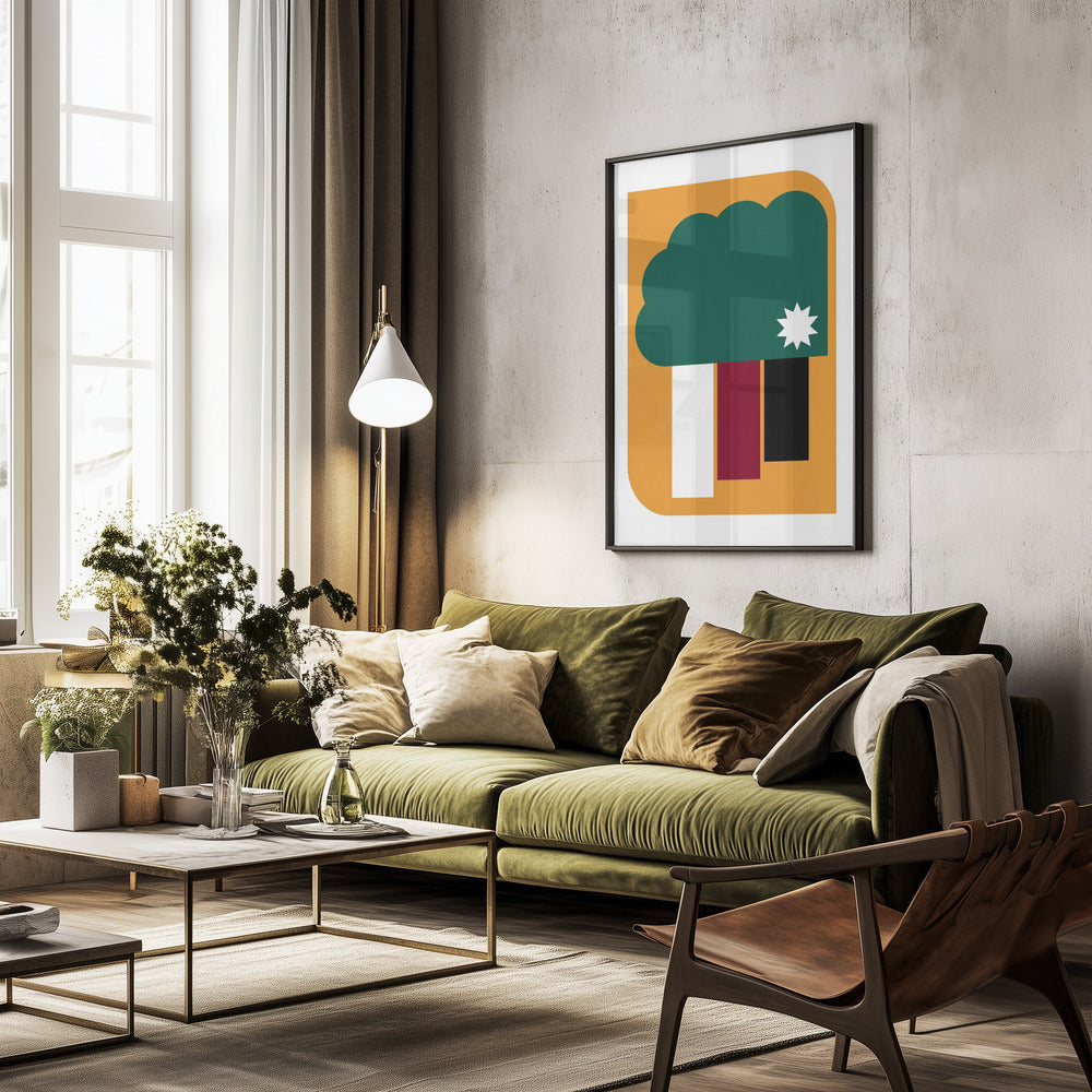Every Cloud Mustard - Poster / Art Print - interiör