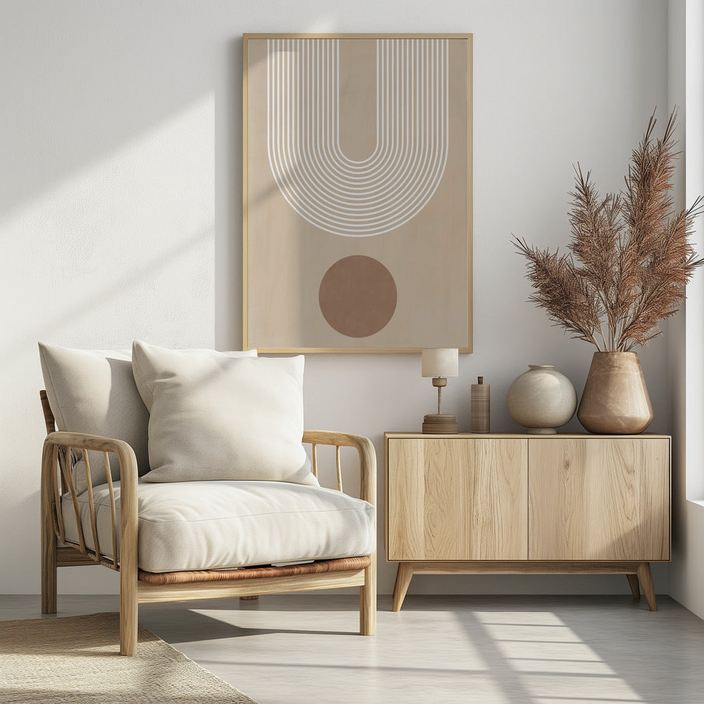 Beige Arc Poster No.3 - Poster / Art Print - interiör