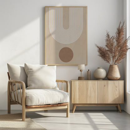 Beige Arc Poster No.3 - Poster / Art Print - interiör