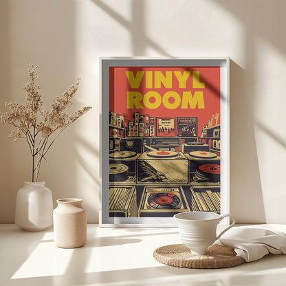 Retro Vinyl Shop - Poster / Art Print - interiör