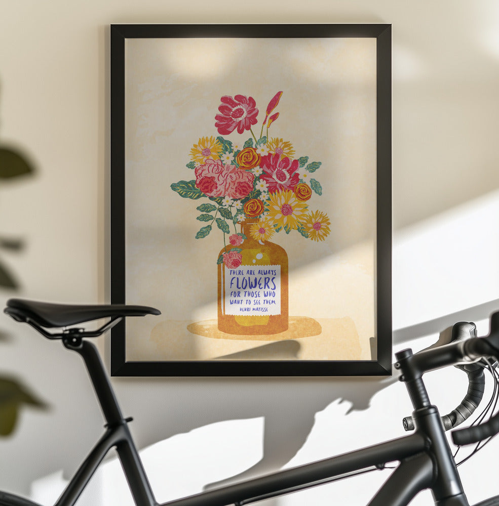 Always flowers - Poster / Art Print - interiör