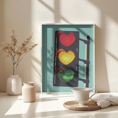 Traffic Light In Love - Poster / Art Print - interiör