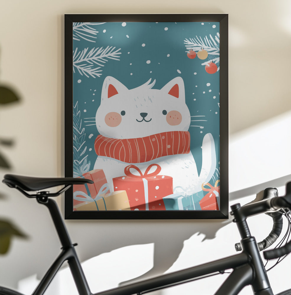 Christmas Cat - Poster / Art Print - interiör
