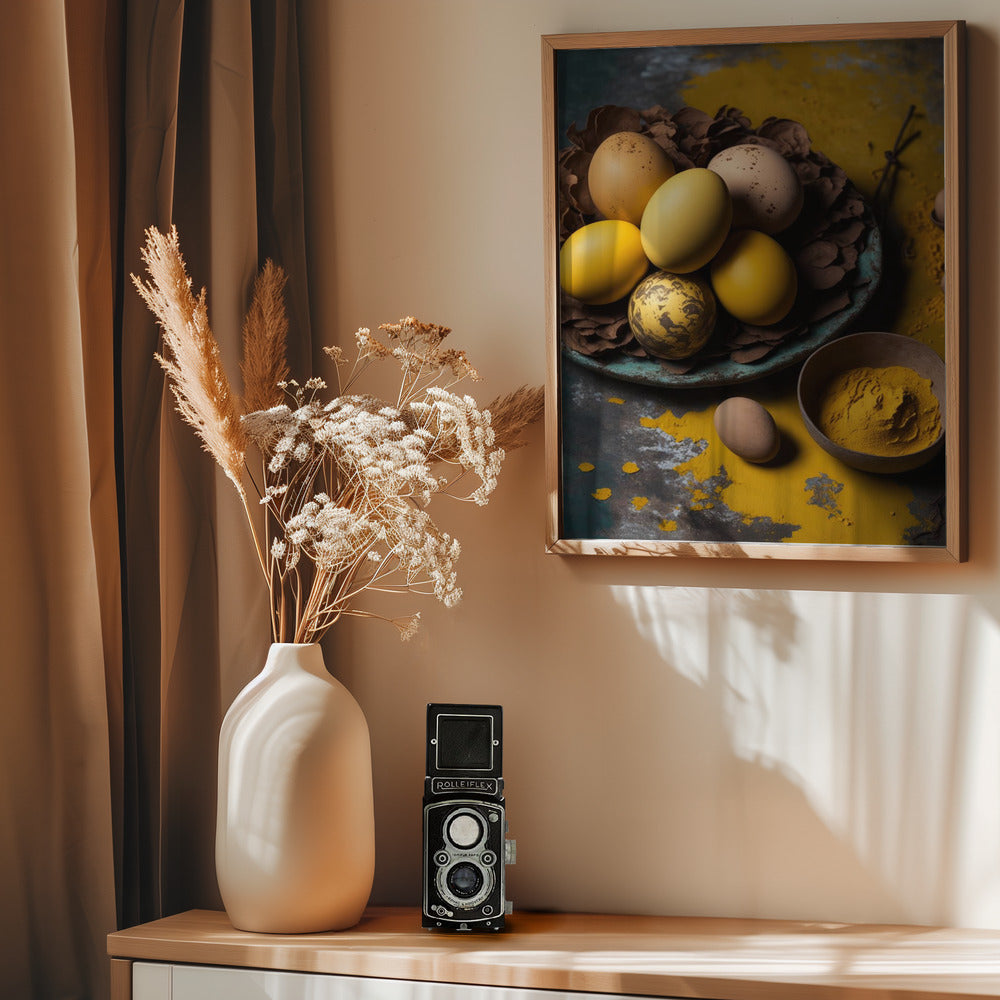 Yellow Eggs - Poster / Art Print - interiör
